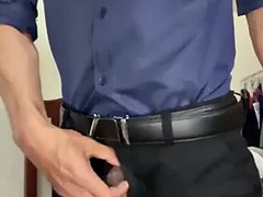 デカチン, ゲイ, オナニー, オフィス, 一人, 教師, タイ, ウェブカメラ