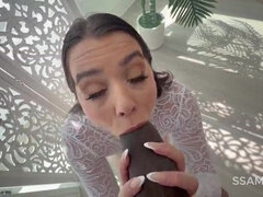 美人, 黒人, ハードコア, 巨大, なめる, 怪物, パンティ, タトゥー