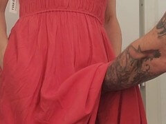 素人, フェラチオ, カップル, 中出し, 口内発射, ドレス, キス, 淫乱熟女