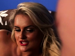 Blondine, Blasen, Spermaladung, Handjob, Hd