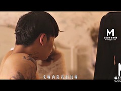 アジア人, フェラチオ, 中国人, ダブル開発, グループ, 下着, スペルマ, フェラする