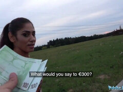 British Asian babe gets drilled hard for cash in public