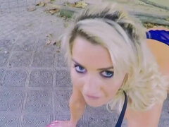 Blonde, Sucer une bite, Grossier, Hard, De plein air