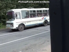 Fuck young girl at the bus stop