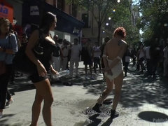 アナル, ボンデージ, 服従, 女, 陵辱, 公共, 赤毛, のぞき