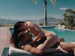 Negro, Mamada, Morena, Corridas, Interracial, Al aire libre, Piscina, Adolescente
