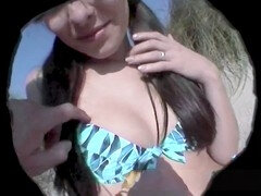 18 ans, Amateur, Plage, Bikini, Petit ami, Poilue, Chatte, Nénés