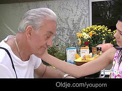 Adorable, Blowjob, Grandpa, Licking, Teen