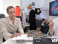 美人, ブロンド, ダブル開発, Hd, ロシア人, 教師, 三人, オッパイの