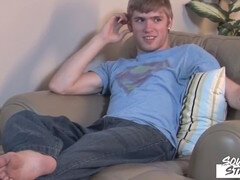 Horny stud Christian Raynes enjoys anal play and jerks off