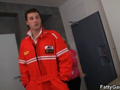 He doggystyles busty blonde bbw