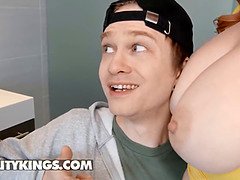 Redhead MILF (Summer Hart) Hot Teen (Kylie Rocket) Get To their Knees Suck (Alex's) Cock