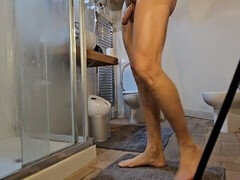 Cuarto de baño, Pajear, Marido, Chupando, Tragarse