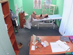 Amateur, Engañando, Médico, Pajear, Enfermera, Oficina, Uniforme, Mojado