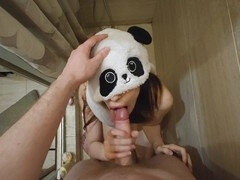 Stepsister joins me in the shower for a mouthful of cum