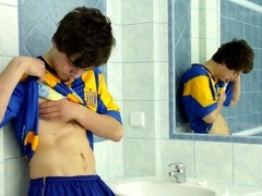 Salle de bains, Collège université, Tir de sperme, Homosexuelle, Masturbation, Douche, Solo