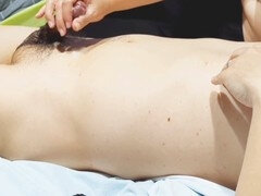 Milf handjob, lotion play, multiple