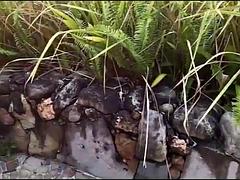 Aziatisch, Grote mammen, Stel, Hardcore, Masseren, Buiten, Tieten likken