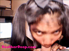 HD Thai teenager Heather Deep gives deepthroat throatpie