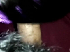 Black Lingerie Stripper Sucks Me Off While I Broadcast Online Hairy Cock