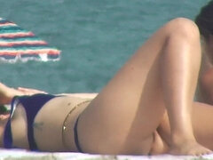 Enthousiasteling, Strand, Grote kont, Badpak, Moeder die ik wil neuken, Buiten, Openbaar, Bekijker