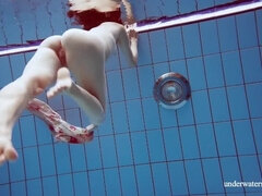 チェコ, 女, Hd, 小柄, プール, 公共, ティーン, 水中