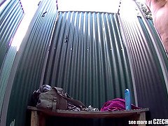 Tetona, Checa, Al aire libre, Piscina, Realidad, Ducha, Solo, Voyeur