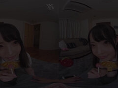 Japanese Students Seduces with Wild Passion in Virtual Reality