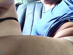 Auto, Handjob, Masturbation, Im freien, Öffentlich