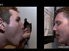 Eager gloryhole straight ends in gay lips