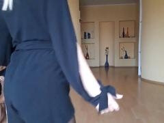 素人, 着衣女と全裸男, 顔面騎乗, フェムドム, マスク, 淫乱熟女, 奴隷