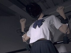 アジア人, 緊縛, ボンデージ, マスク, 穴開きパンティ, 女子高生, ユニフォーム