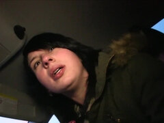 デカパイ, ビッチ, フェラチオ, 茶髪の, 車, 顔射, Hd