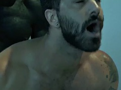 Hot Armenian daddy gets fucked by a big black cock