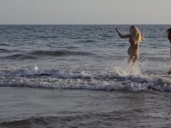 Ariel and Miela: Hot Beach Soccer Match