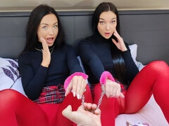 18 jahre, Grosser arsch, Grosser schwanz, Blasen, Braunhaarige, Hundestellung, Frau frau mann, Nylon