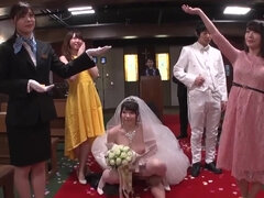 結婚, 茶髪の, グループ, 日本人, メイド, 自然山雀, オッパイの, 結婚式