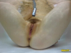 Arschlecken, Spermaladung, Behaart, Absätze, Masturbation, Geschwollene nippel, Muschi, Dusche