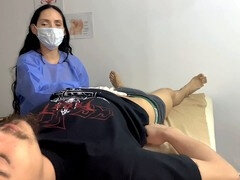 Handjob, fake doctor, blowjob tease