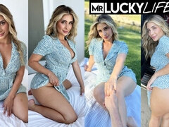 デカ尻, デカパイ, ブロンド, バック, Hd, ラティーナ, アウトドア, オッパイの