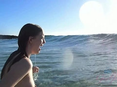 Strand, Blondine, Puppe, Freundin, Im freien, Pov, Muschi, Titten