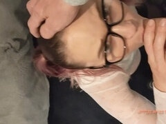 Cim, short skirt, amateur blowjob