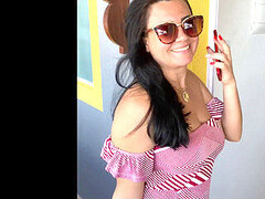 Latina milf linda, coroa gostosa, nos bastidores