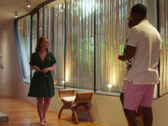 Redhead slut Ella Hughes satisfies two studs