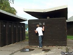 Big cock, Big tits, Blonde, Blowjob, Granny, Mature, Natural tits, Public
