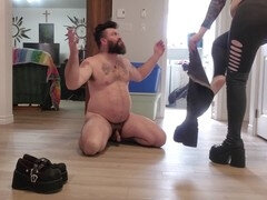 Femdom, high-heeled slippers, high heels