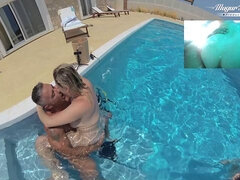 Grote mammen, Blond, Sperma in gezicht, Hd, Buiten, Biljart, Geschoren, Onderwater
