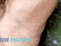 True amateurs - uber-sexy sativa gets her vagina pounded hard in public making her moan noisily