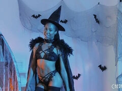 Enthousiasteling, Grote kont, Bruinharig, Zwart, Vingeren, Masturbatie, Alleen, Strippen