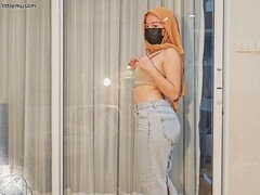 Aziatisch, Kont naar mond, Grote kont, Spijkerbroeken, Klein, Kousen, Tiener